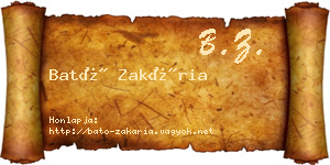 Bató Zakária névjegykártya